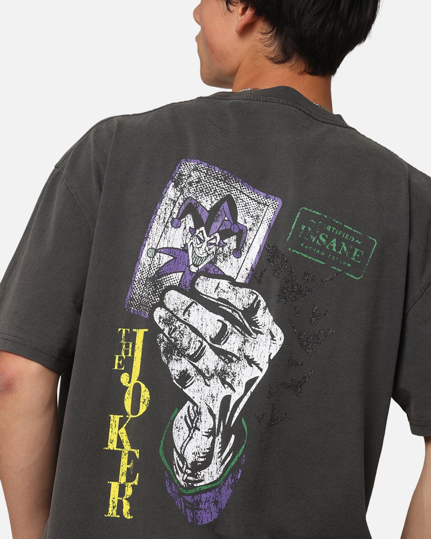 American Thrift X DC Batman The Joker Harley Hoax Heavyweight T-Shirt Black Wash
