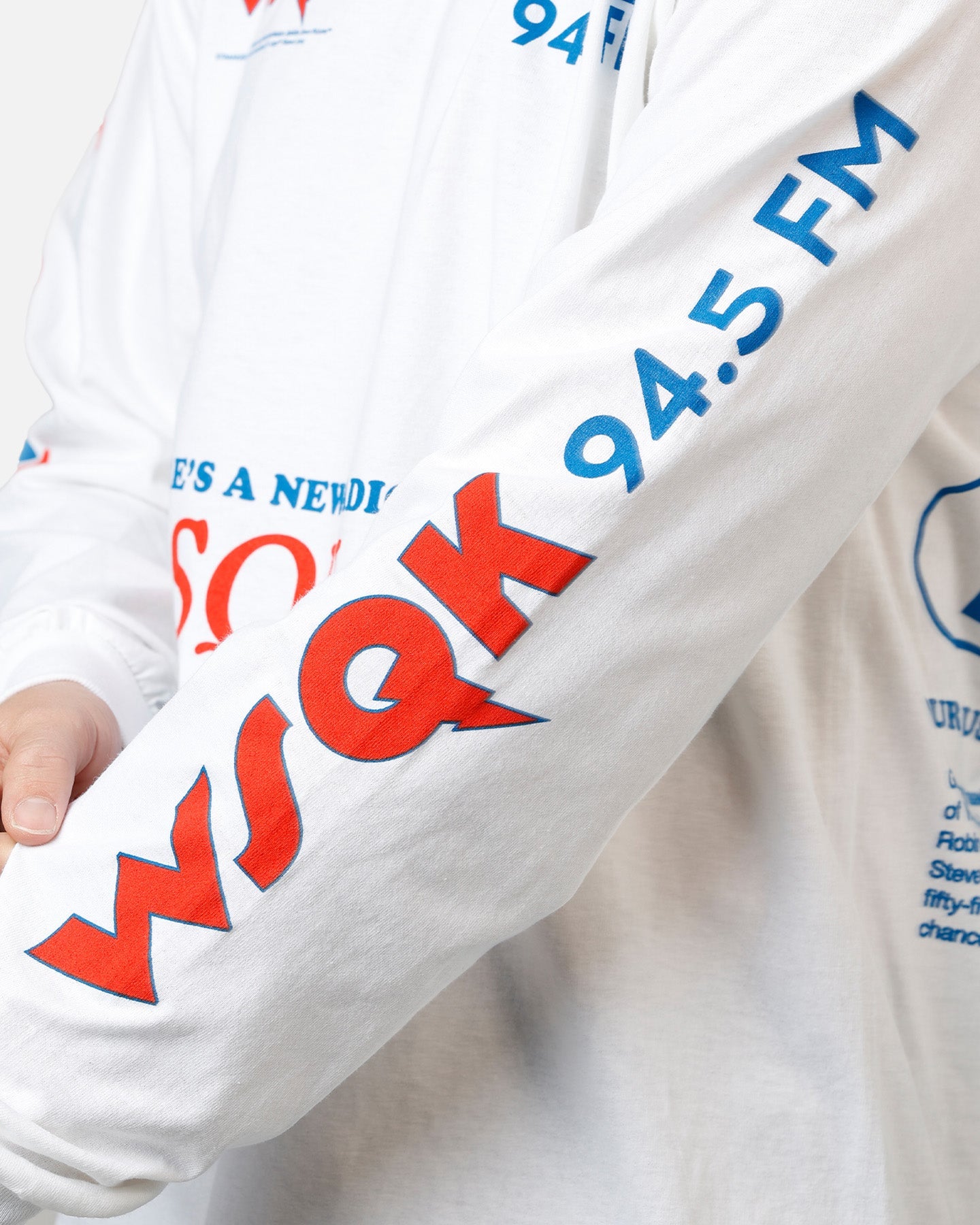 73Studio X Stranger Things The Squawk Long Sleeve T-Shirt White