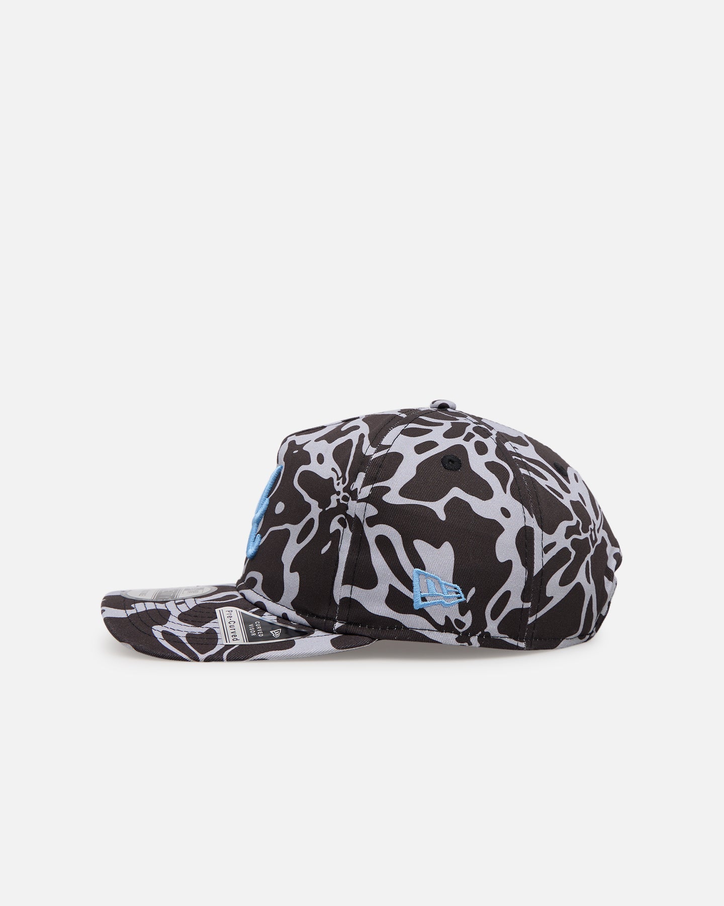 New Era Atlanta Braves 'Brushed Cotton' 19TWENTY Strapback Black/Light Blue