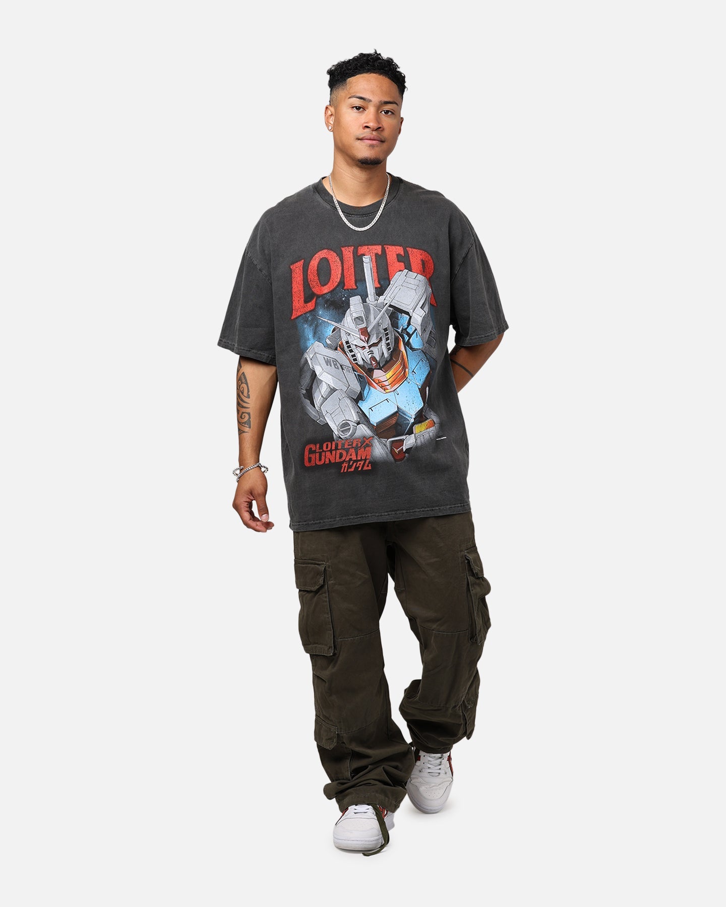 Loiter X Gundam Gundam Vintage T-Shirt Vintage Black