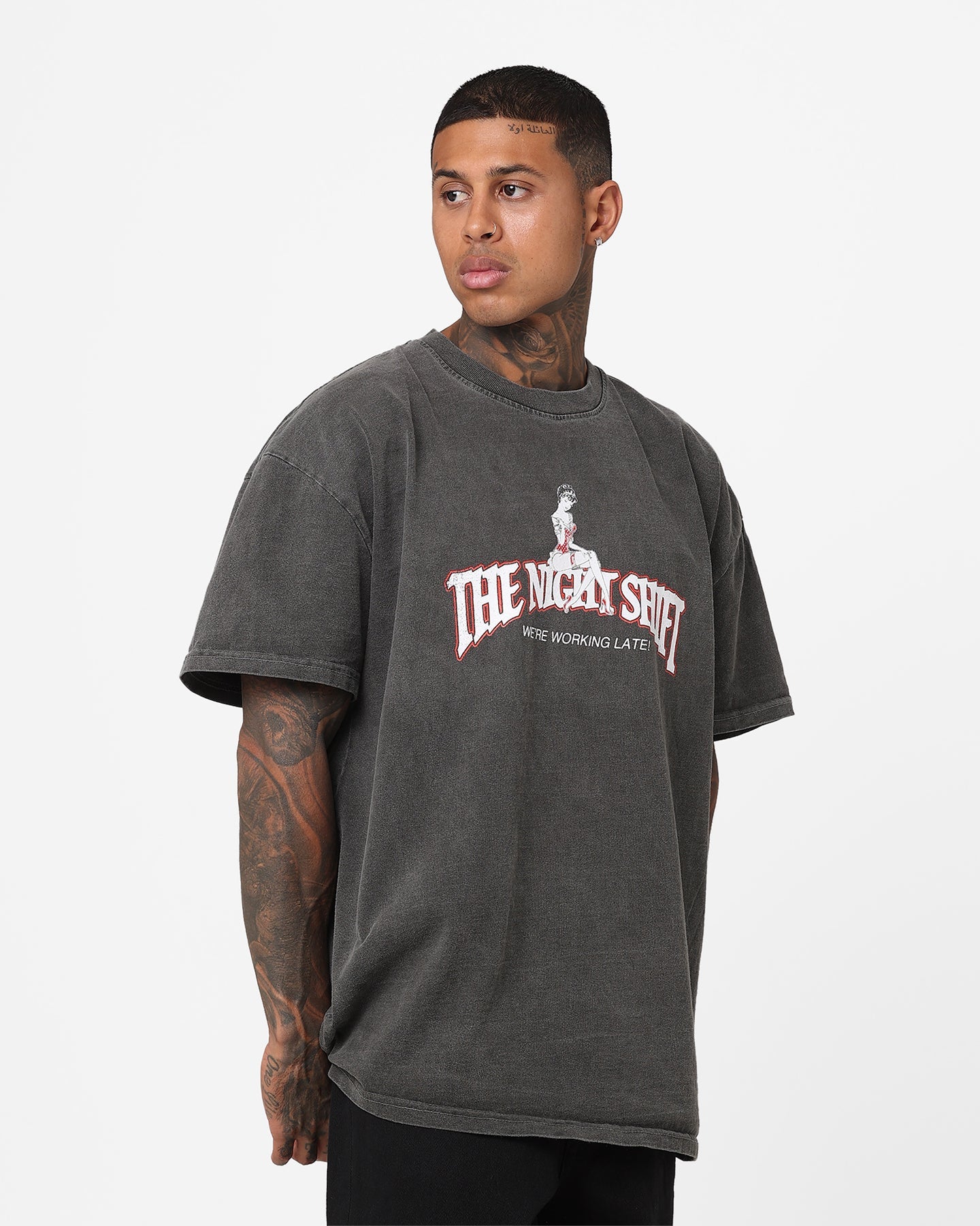 The Night Shift Gentleman's Club Heavyweight Vintage T-Shirt Black Wash