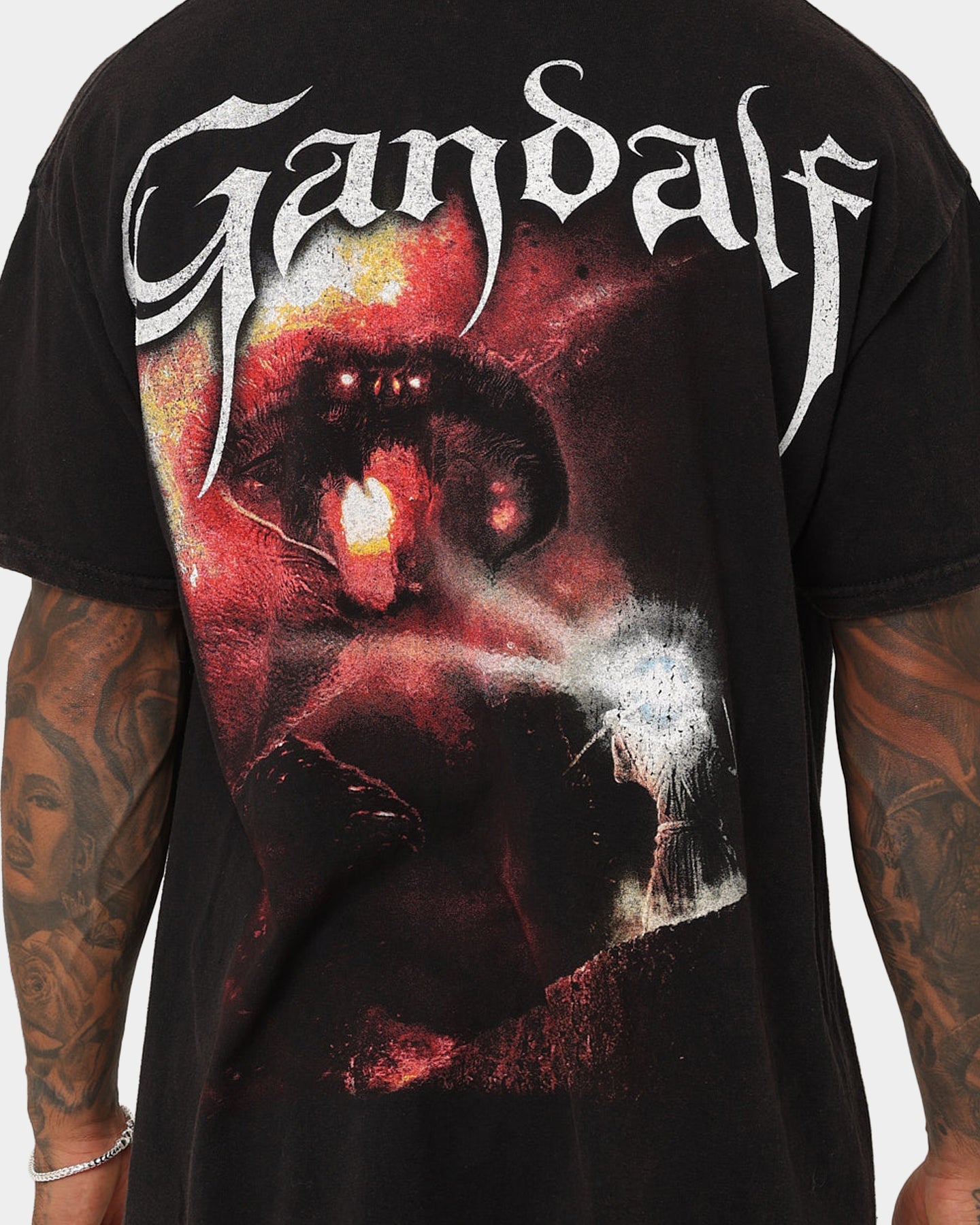 73Studio X The Lord Of The Rings Gandalf Vintage T-Shirt Black Wash