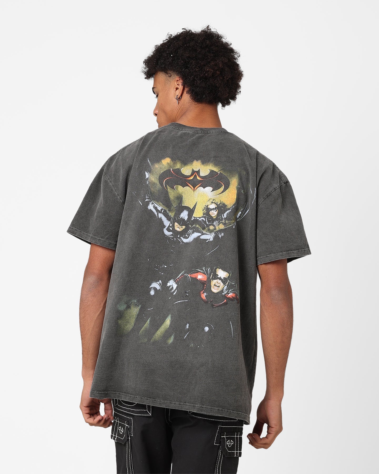 American Thrift X DC 1997 Batman & Robin Heavyweight Vintage T-Shirt Black Wash