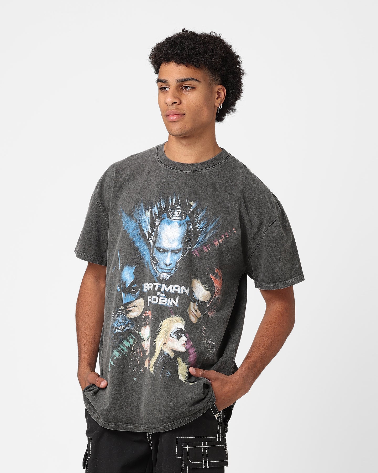 American Thrift X DC 1997 Batman & Robin Heavyweight Vintage T-Shirt Black Wash