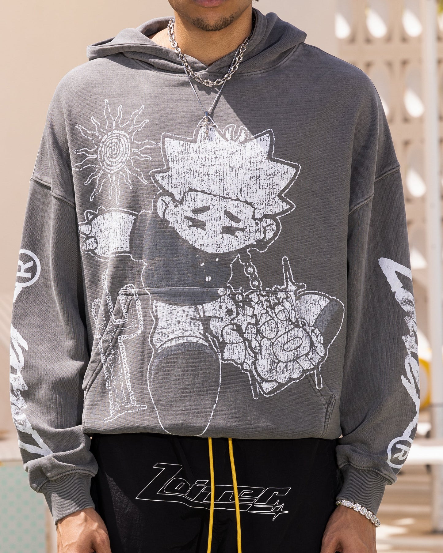 Loiter Midsummer Vintage Hoodie Charcoal