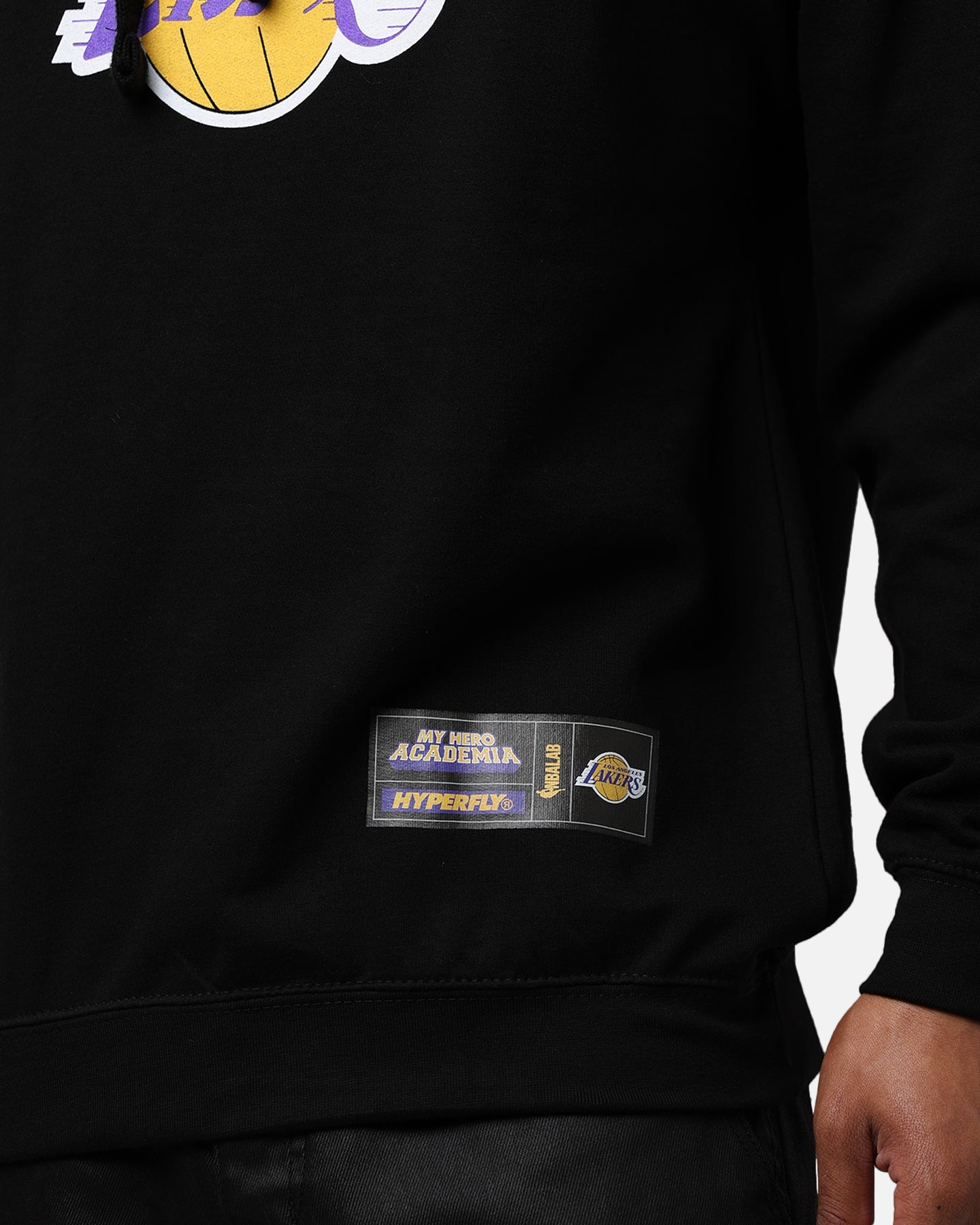 Hyperfly X My Hero Academia X NBA Los Angeles Lakers Hoodie Black