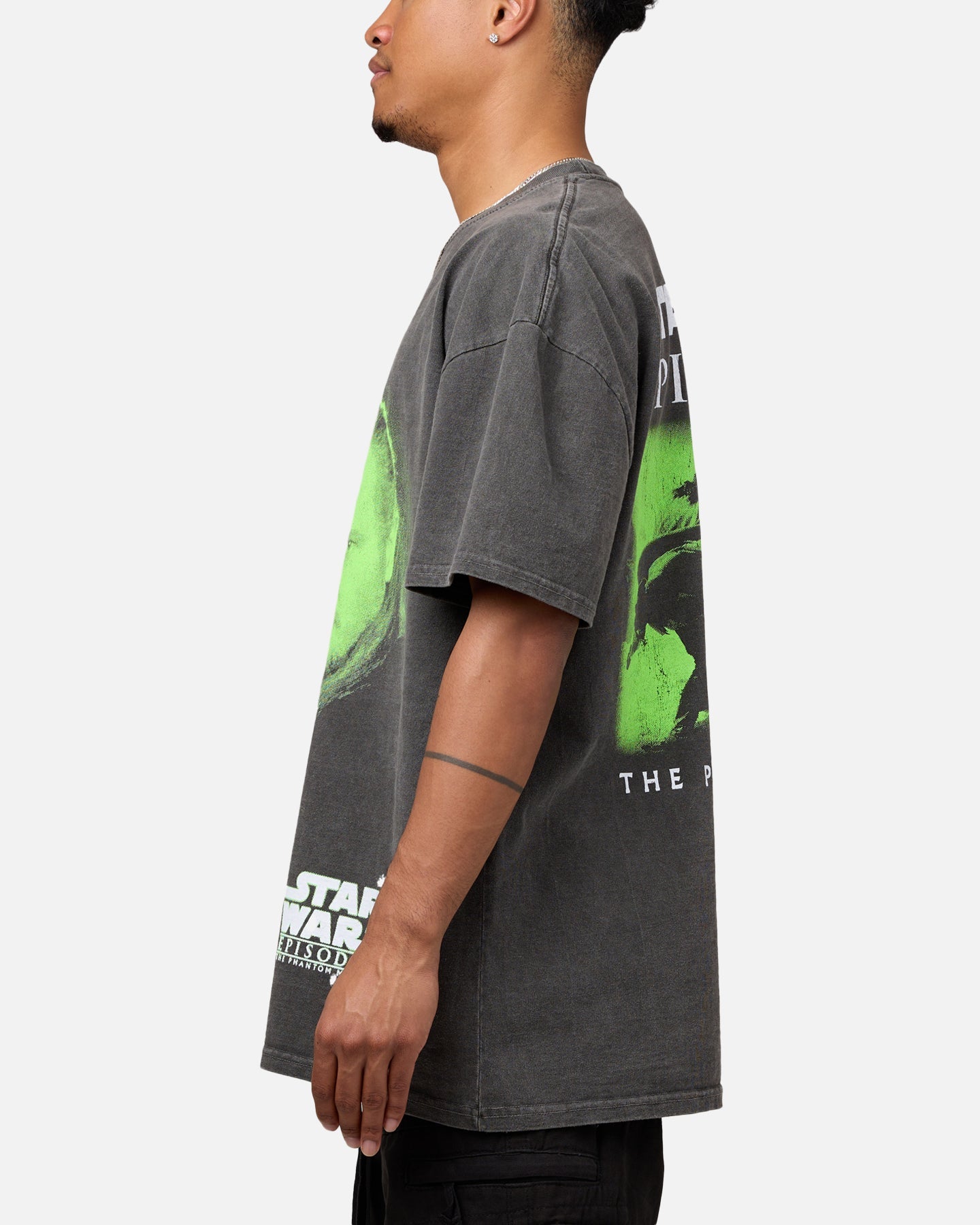 Star Wars Qui Gon Jinn Heavyweight T-Shirt Black Wash