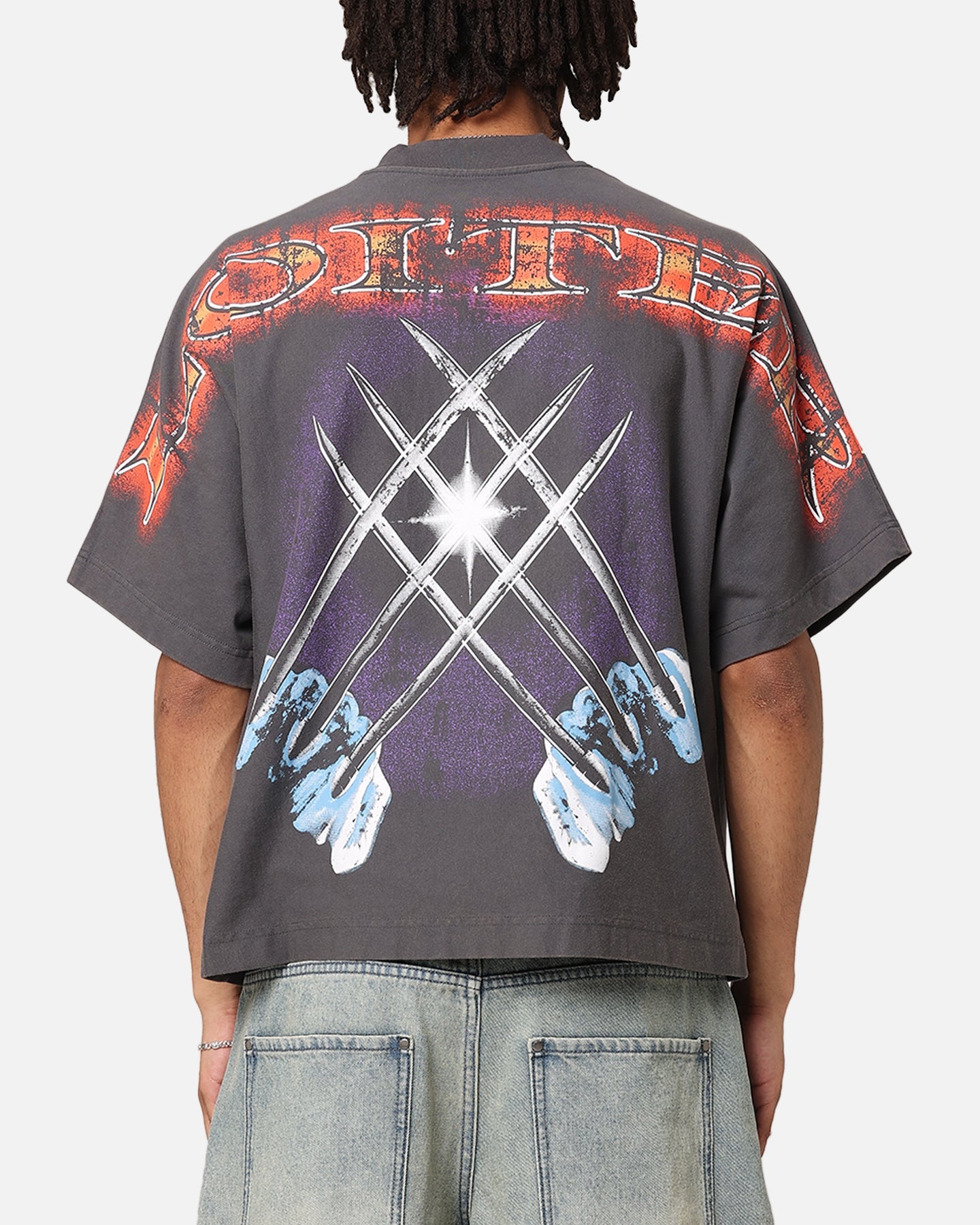 Loiter Marvel X-Men Wolverine Overprint T-Shirt Vintage Charcoal