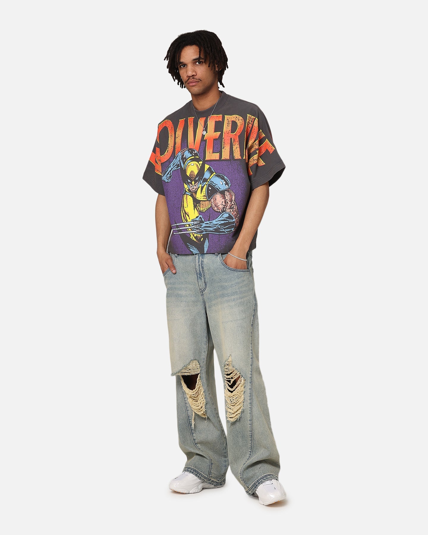 Loiter Marvel X-Men Wolverine Overprint T-Shirt Vintage Charcoal