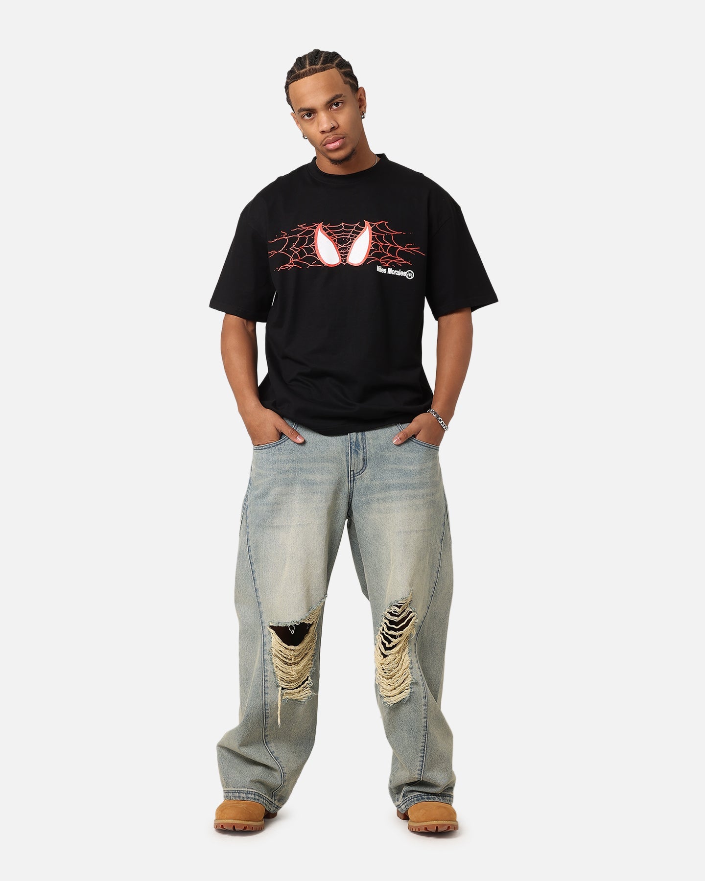 73Studio Marvel Spider-Man Y2K Miles T-Shirt Black