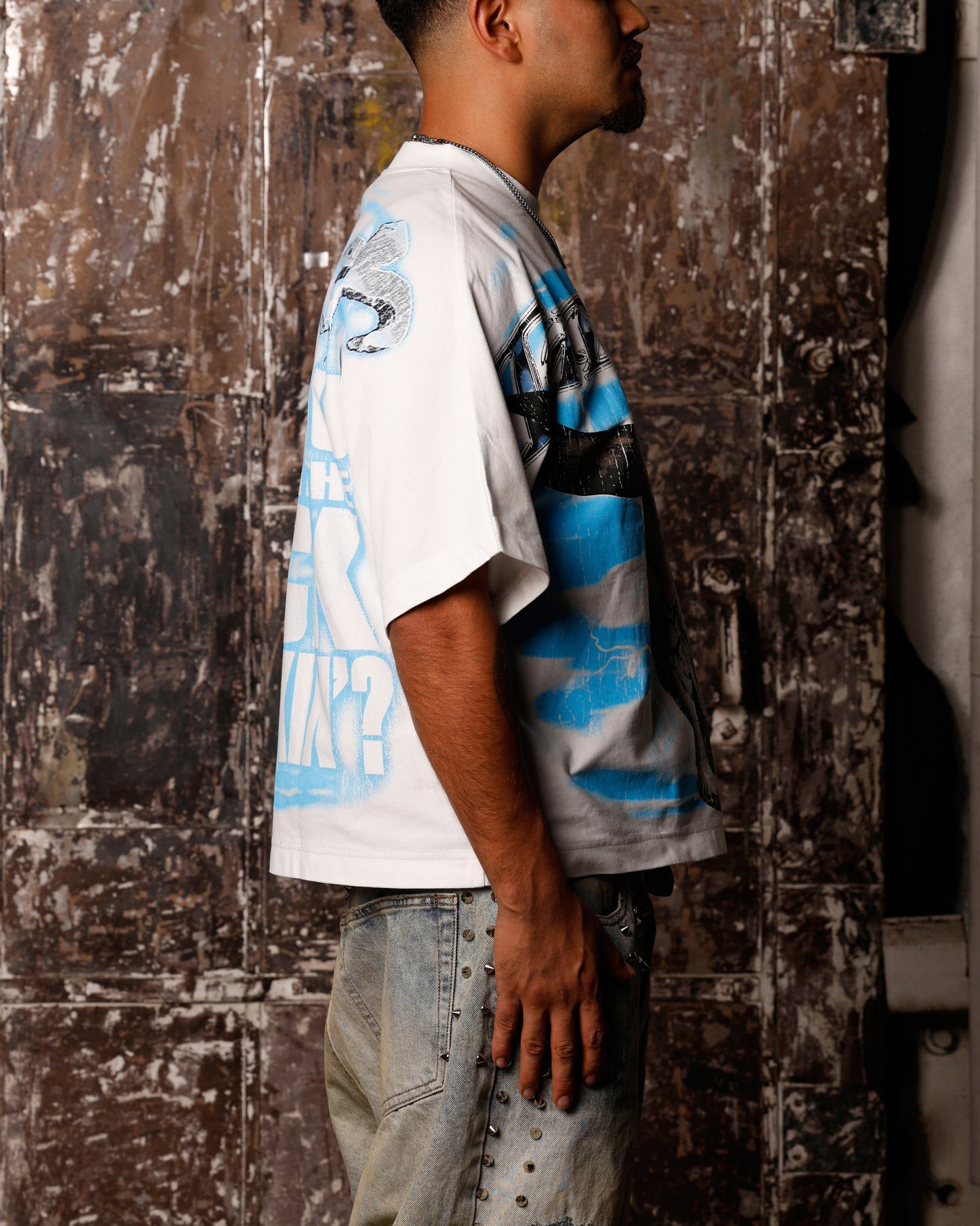 Loiter X WWE The Rock Vintage T-Shirt Off White