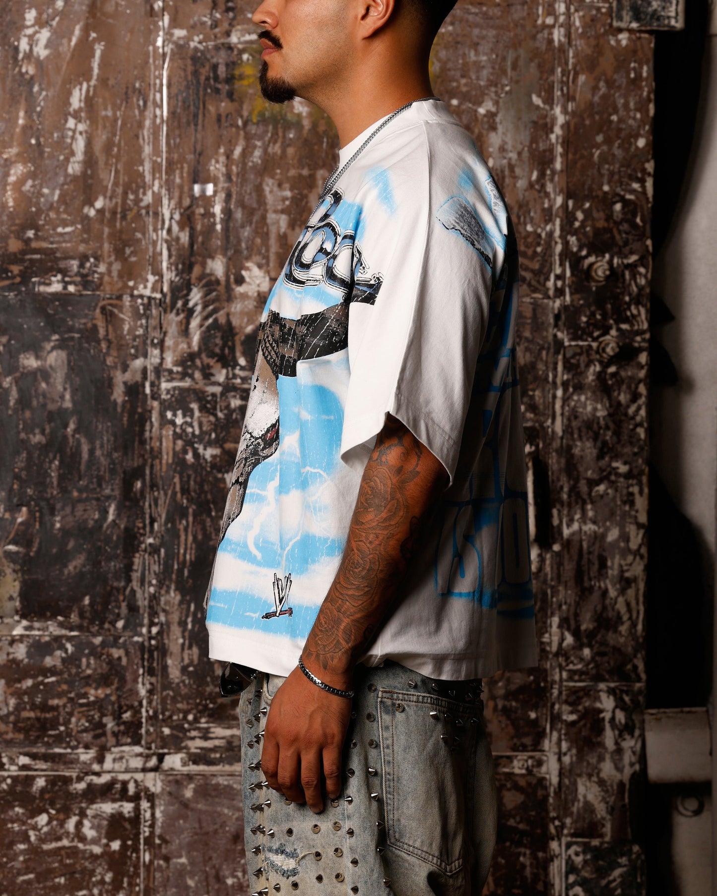 Loiter X WWE The Rock Vintage T-Shirt Off White
