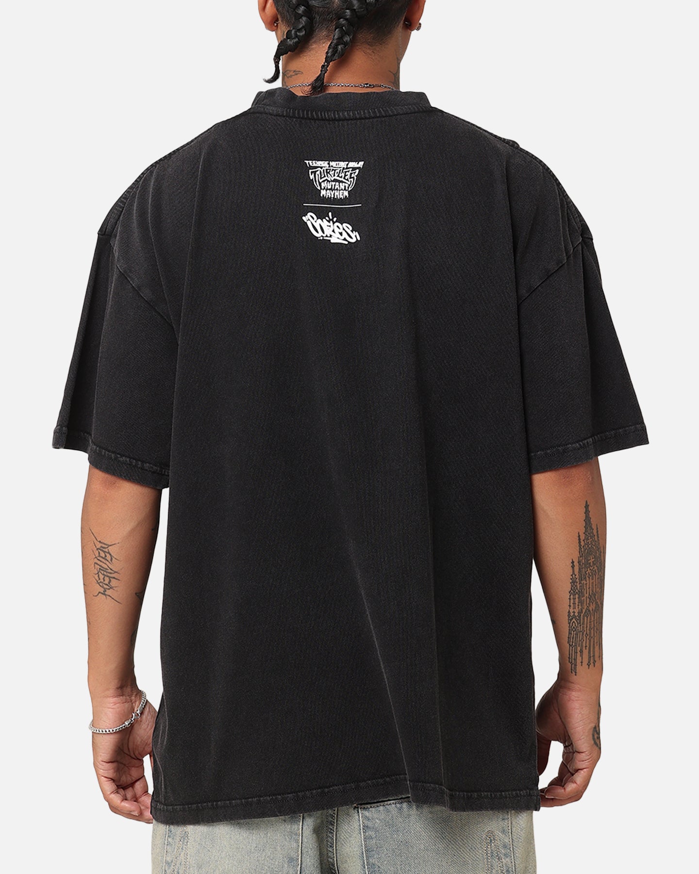 Goat Crew X Teenage Mutant Ninja Turtles Michelangelo X Sofles Vintage T-Shirt Black Acidwash