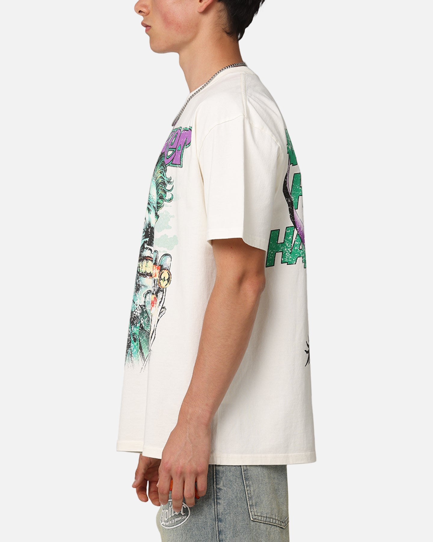 73Studio X DC Batman The Joker Rings Heavyweight T-Shirt Off White
