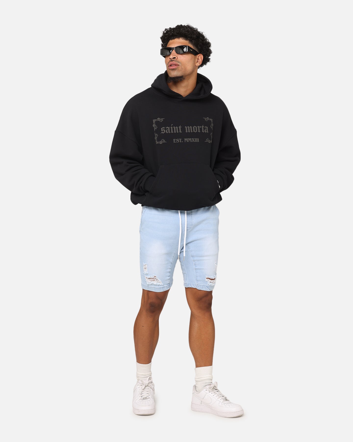 Saint Morta Repentant Heart Boxy Hoodie Black/Black
