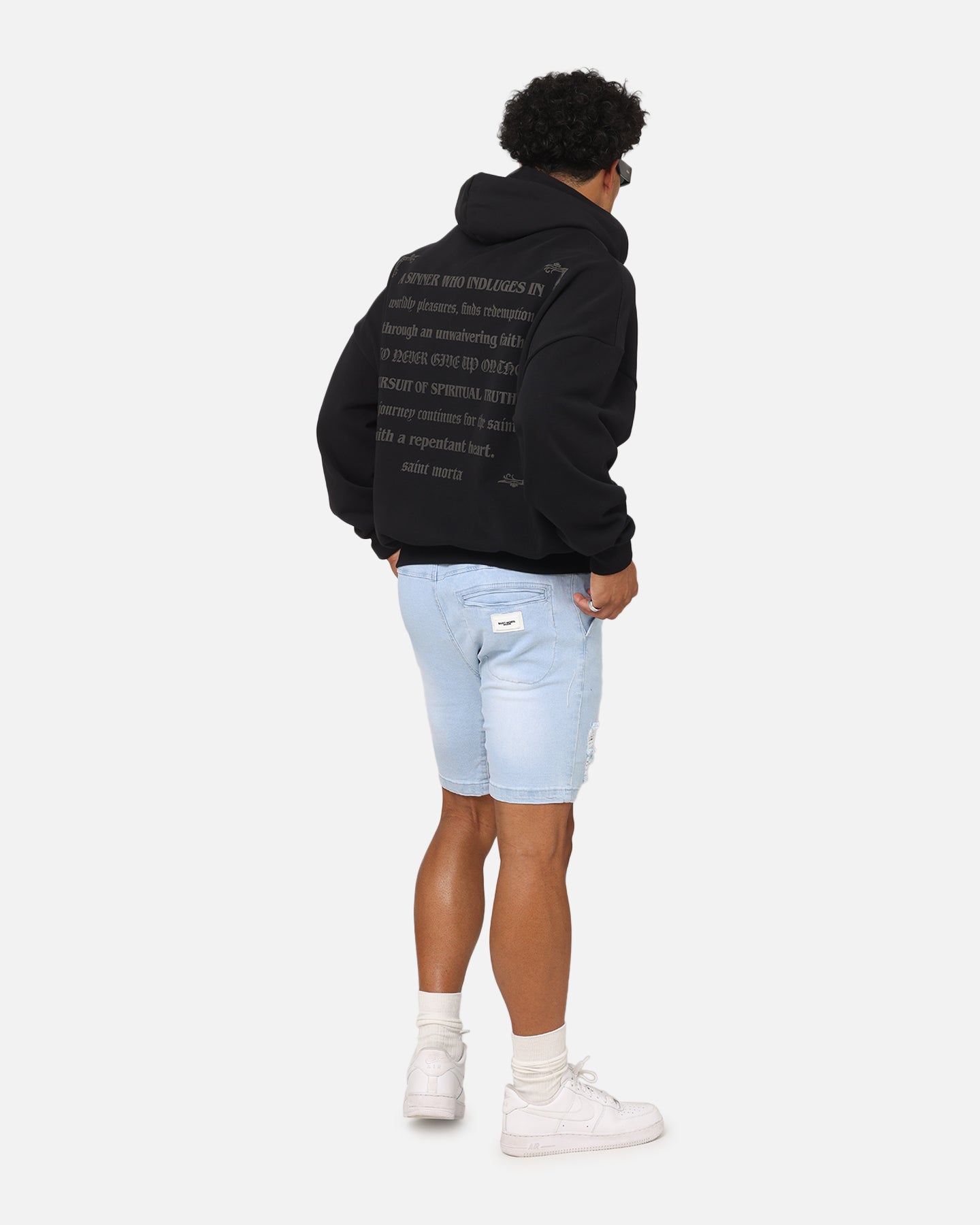 Saint Morta Repentant Heart Boxy Hoodie Black/Black