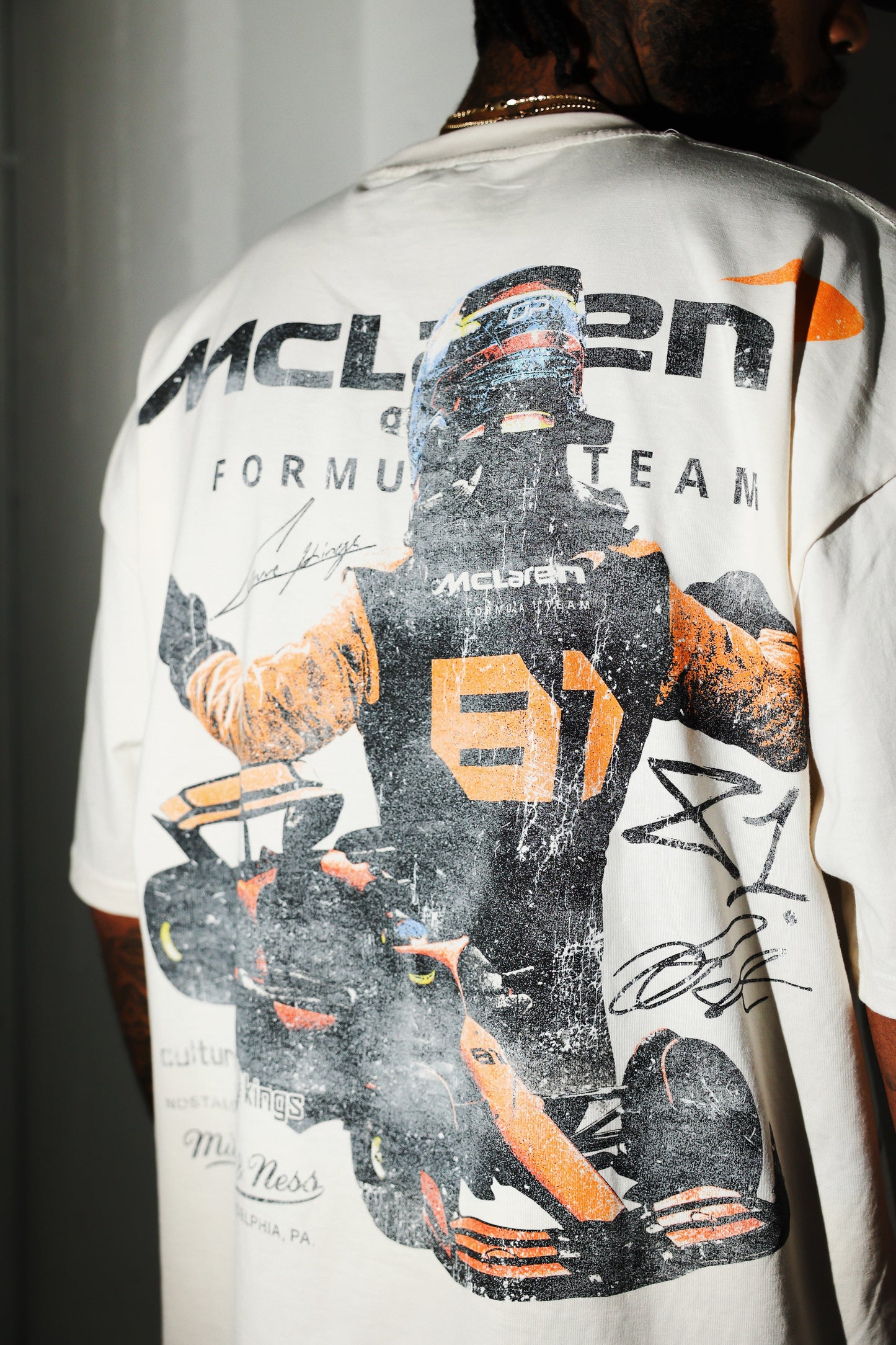 Culture Kings X Mclaren Oscar Piastri 'Vegas Grand Prix 2024' Signature T-Shirt Off White