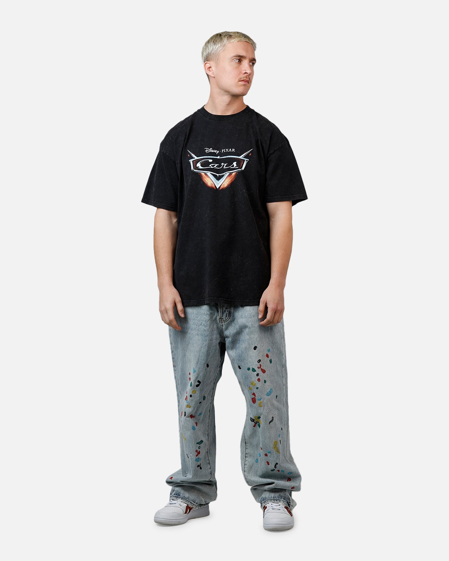 73Studio Disney And Pixar Cars Snot Rod Vintage T-Shirt Black Acidwash