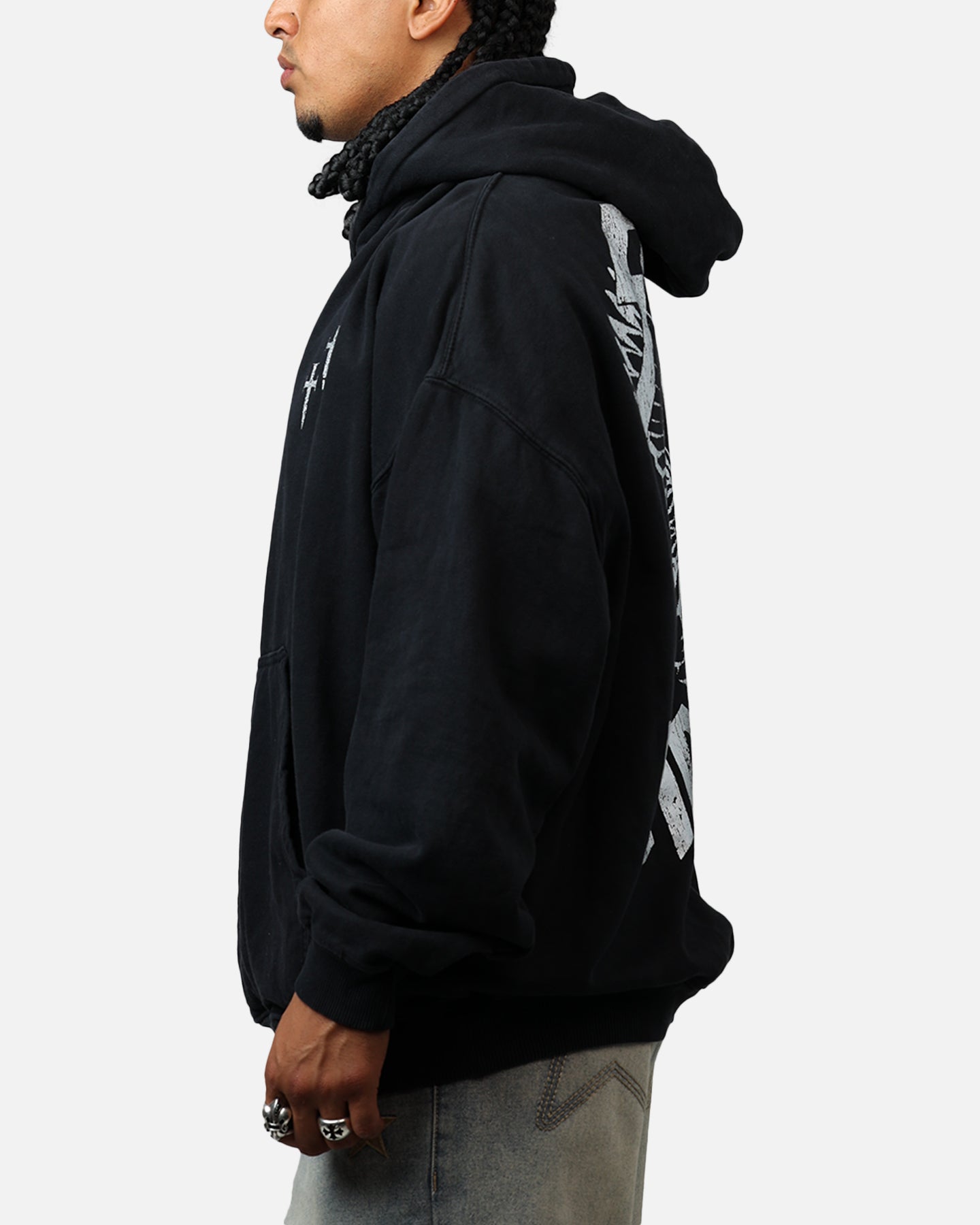 Saint Morta Ride Or Die Boxy Hoodie Black