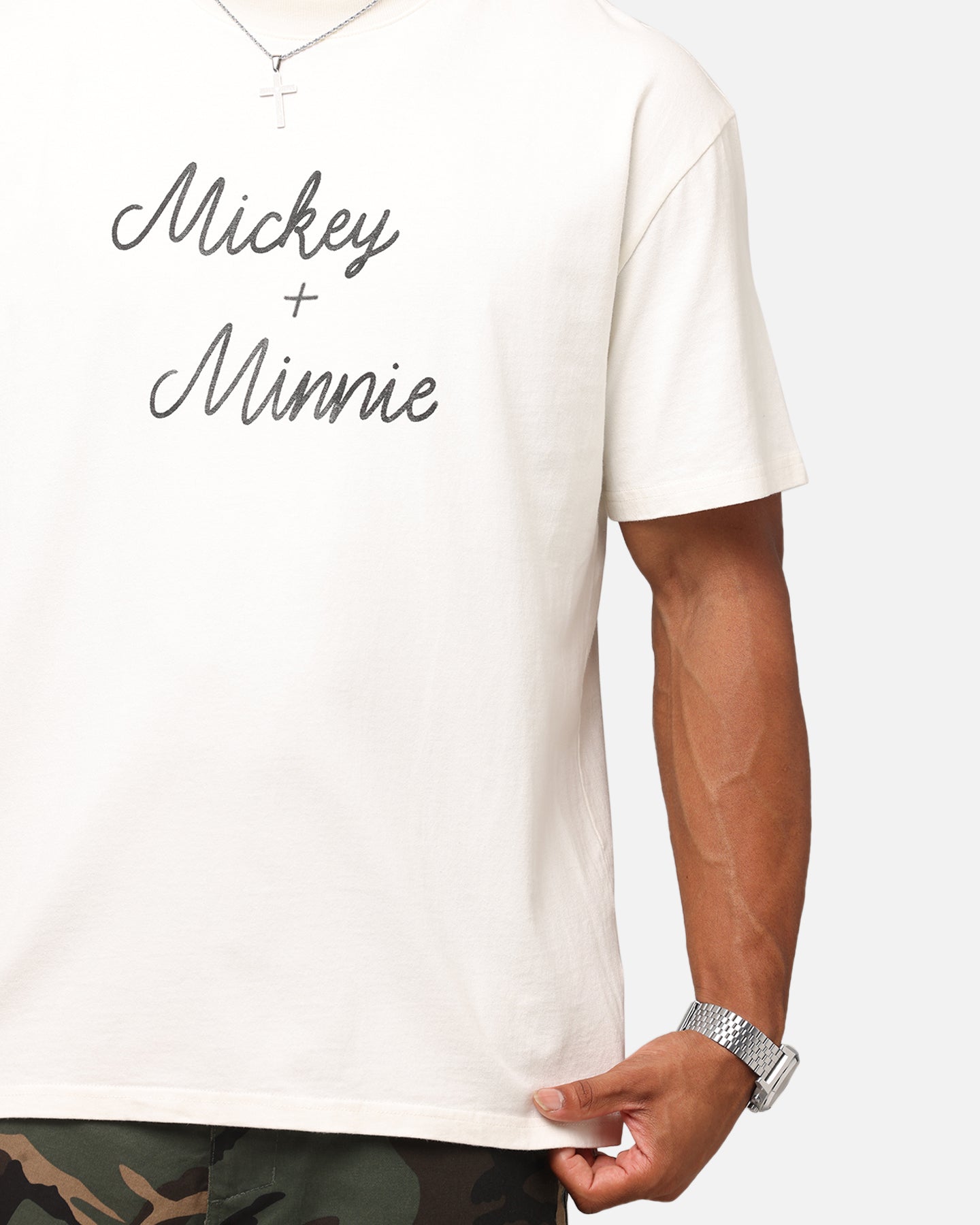 Goat Crew Disney’s Mickey Mouse & Minnie Mouse Heavyweight T-Shirt Off White