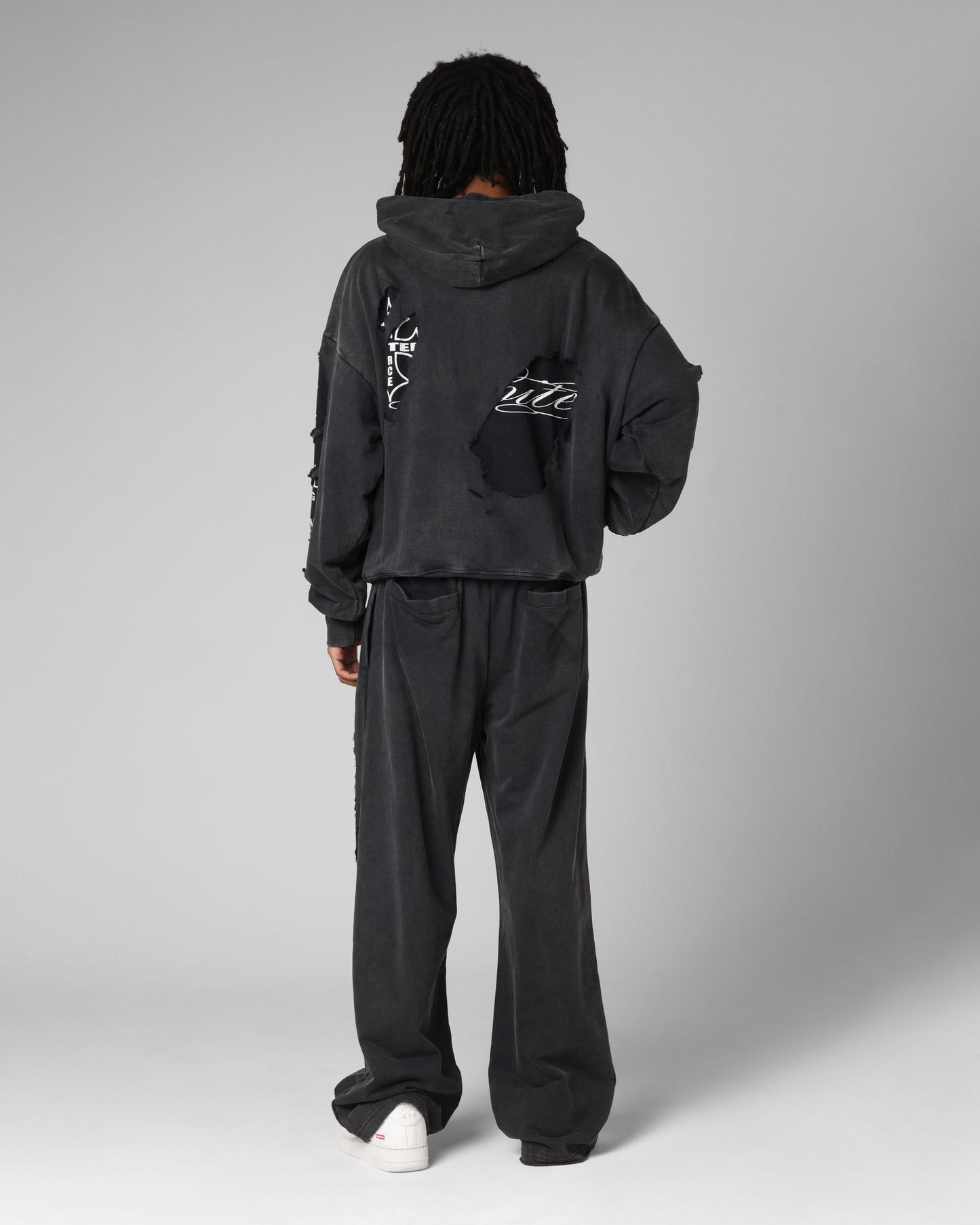 Loiter Destruction Hoodie Black