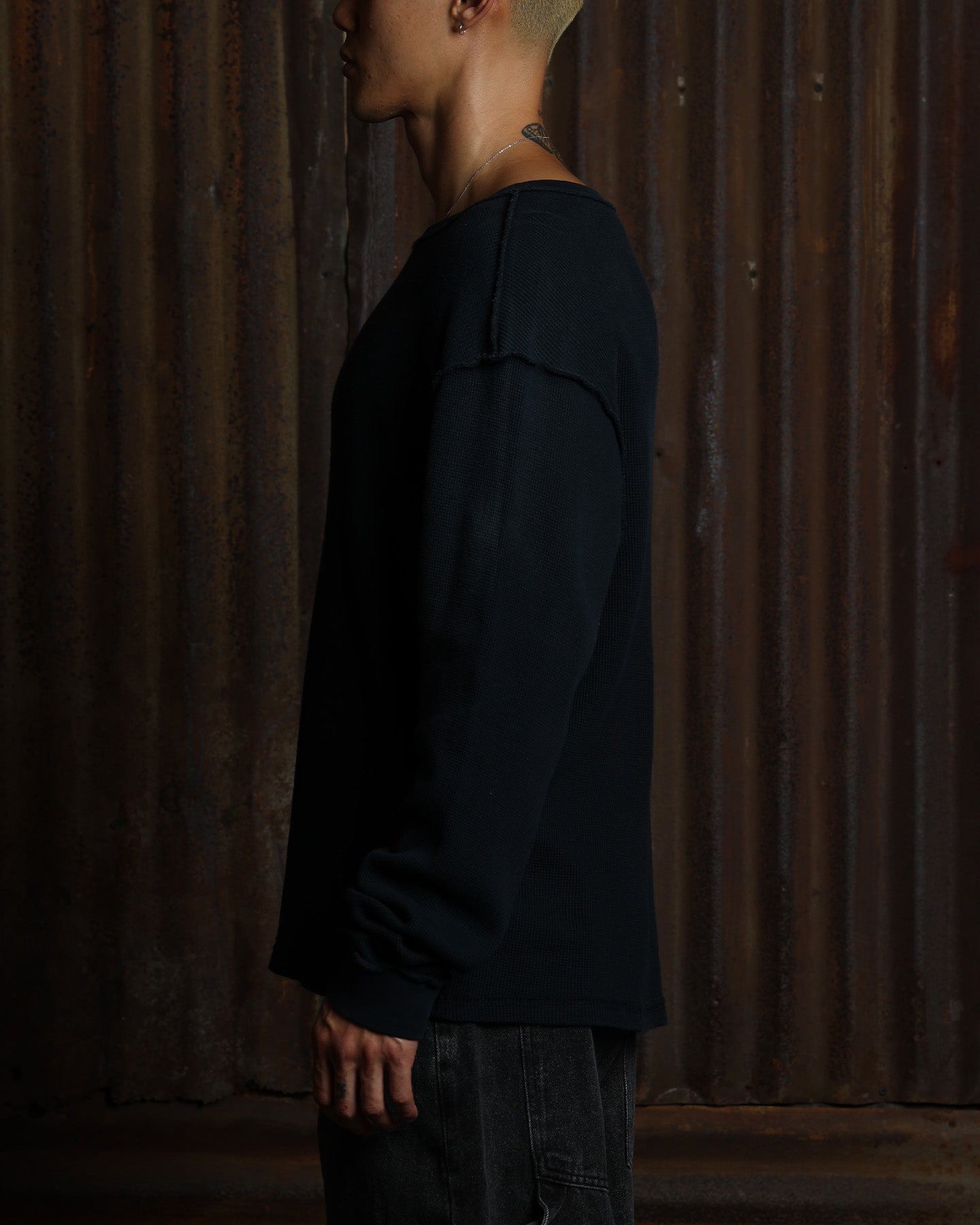 American Thrift Long Sleeve Thermal T-Shirt Washed Black