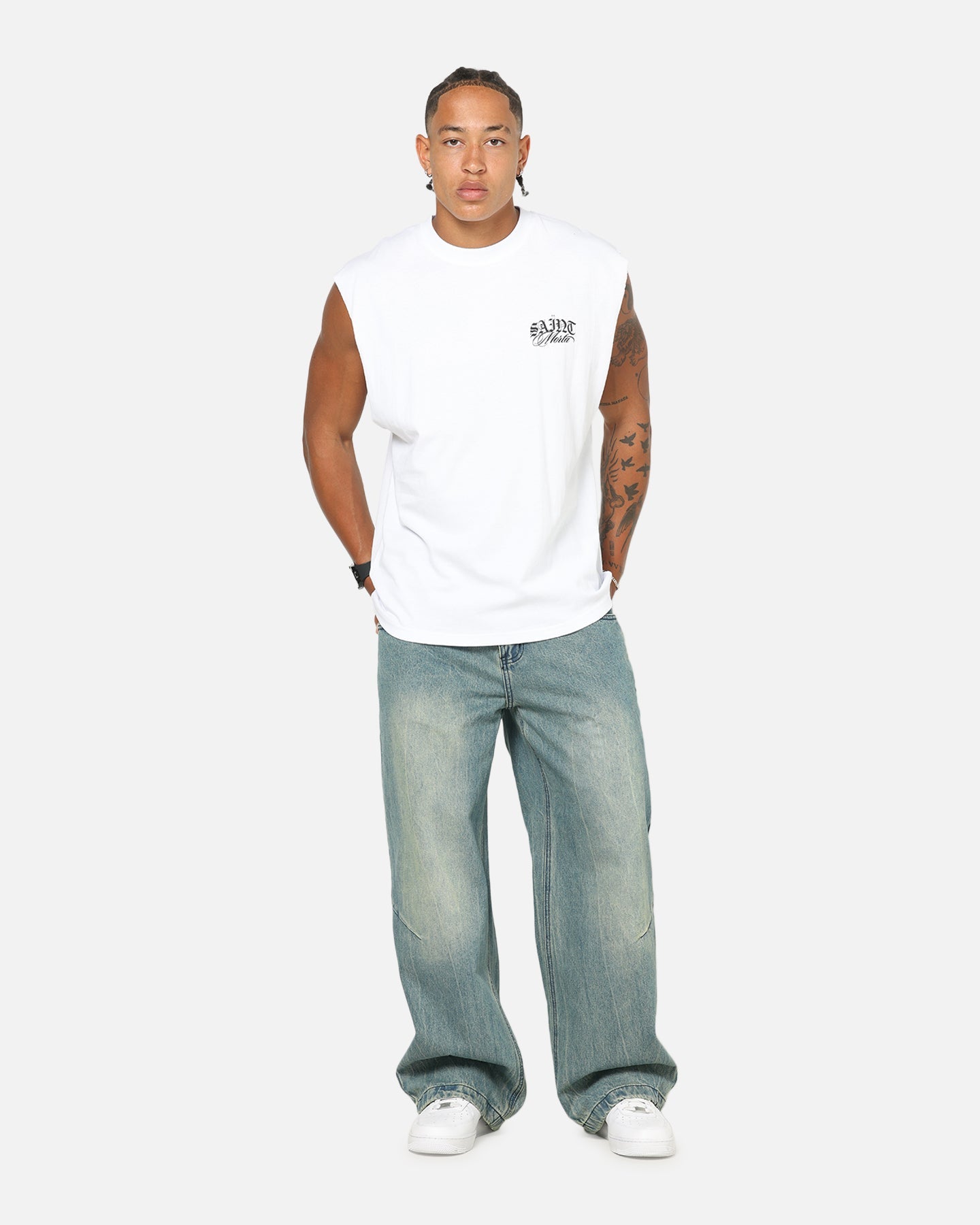 Saint Morta Serenity Oversized Muscle T-Shirt White