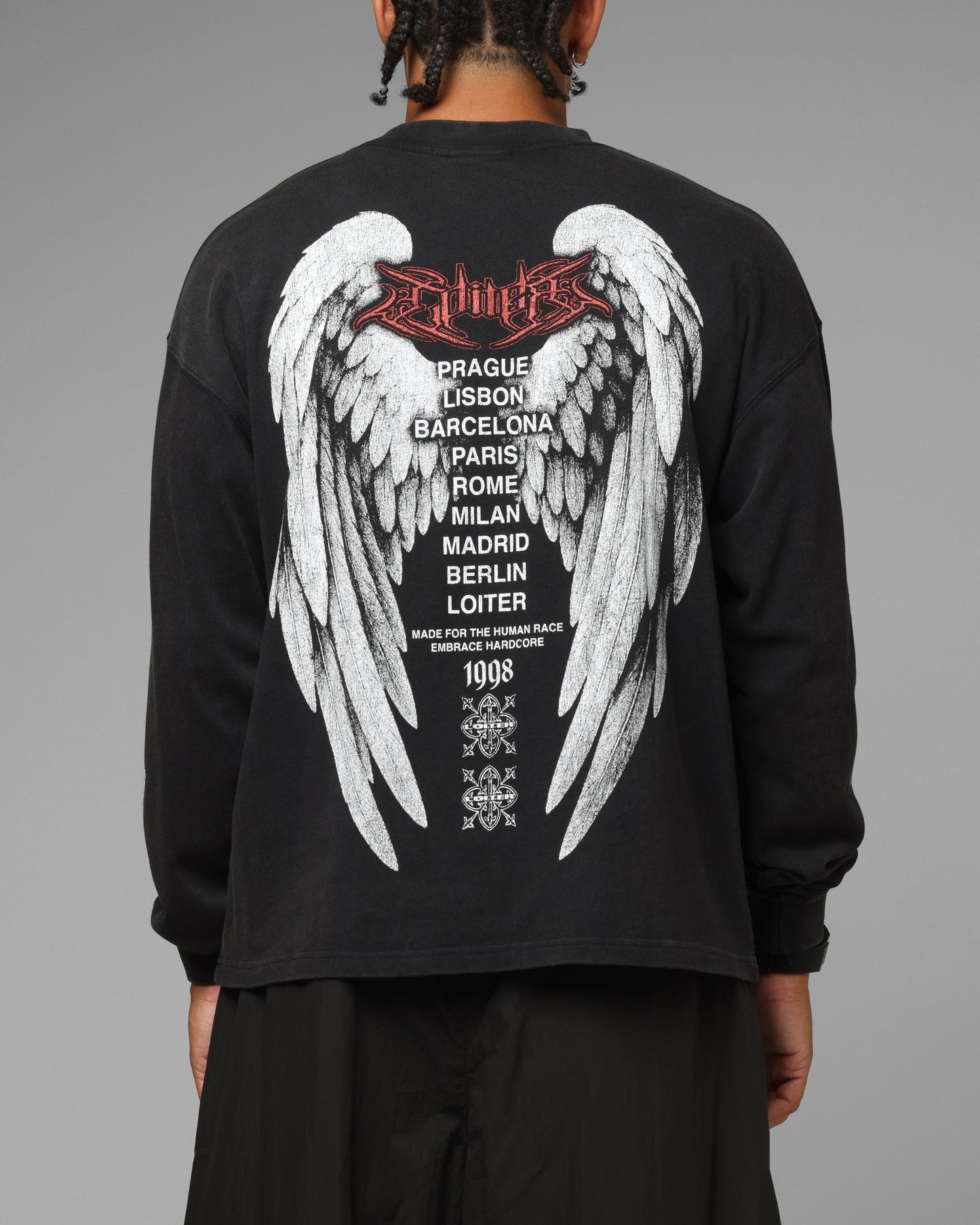 Loiter Dove Vintage Long Sleeve T-Shirt Black