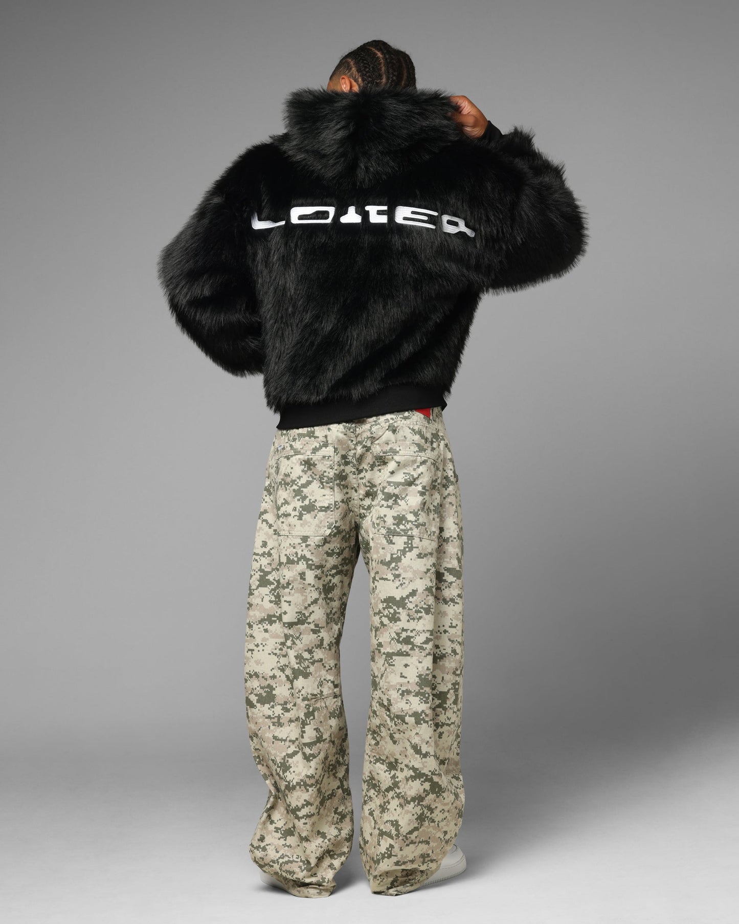 Loiter Eastern Bloc Fur Jacket Black