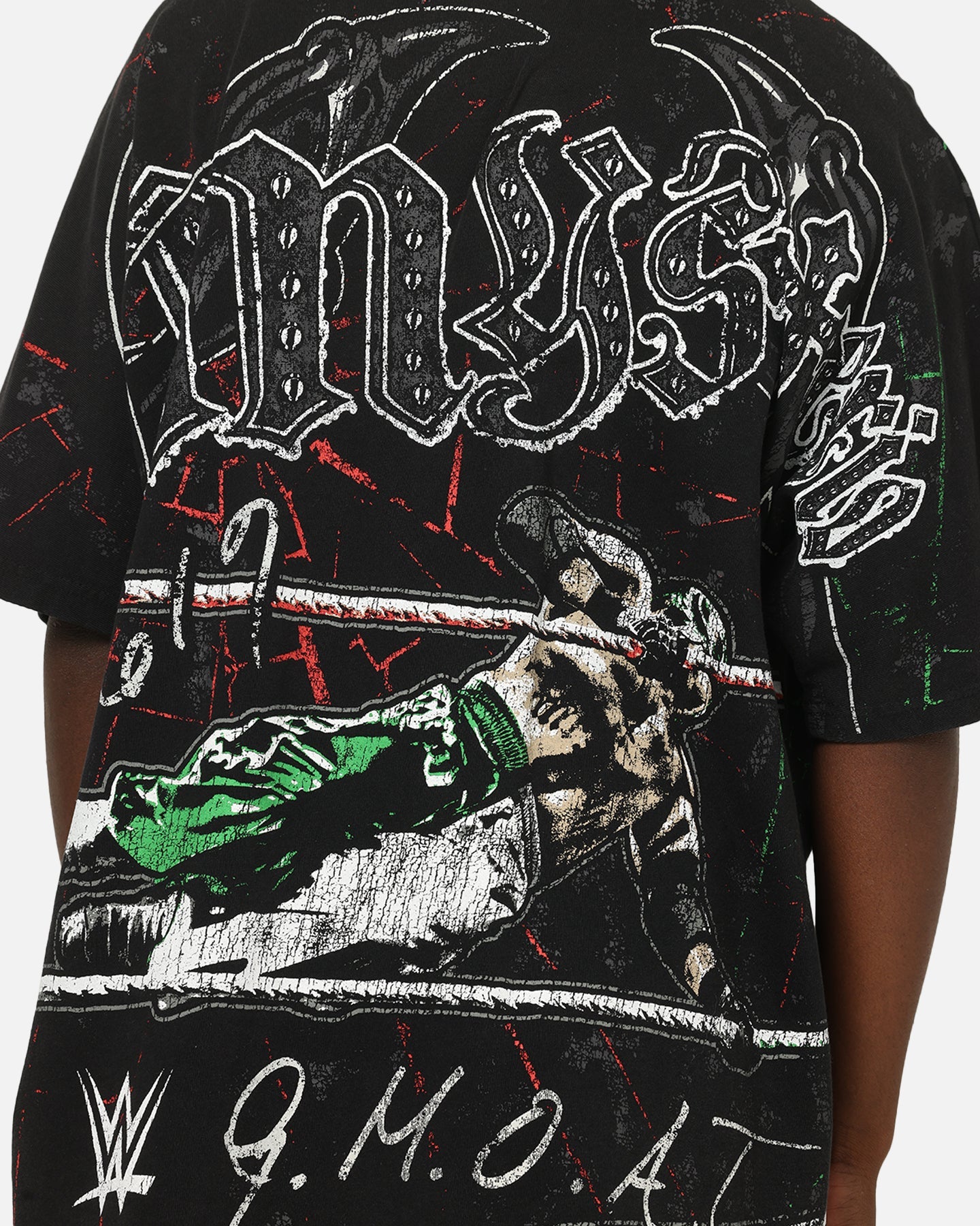 73Studio X WWE 619 All Over Print T-Shirt Black Wash