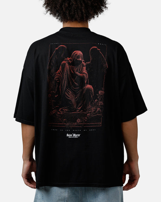 Saint Morta Divine Duty Mock Neck T-Shirt Black