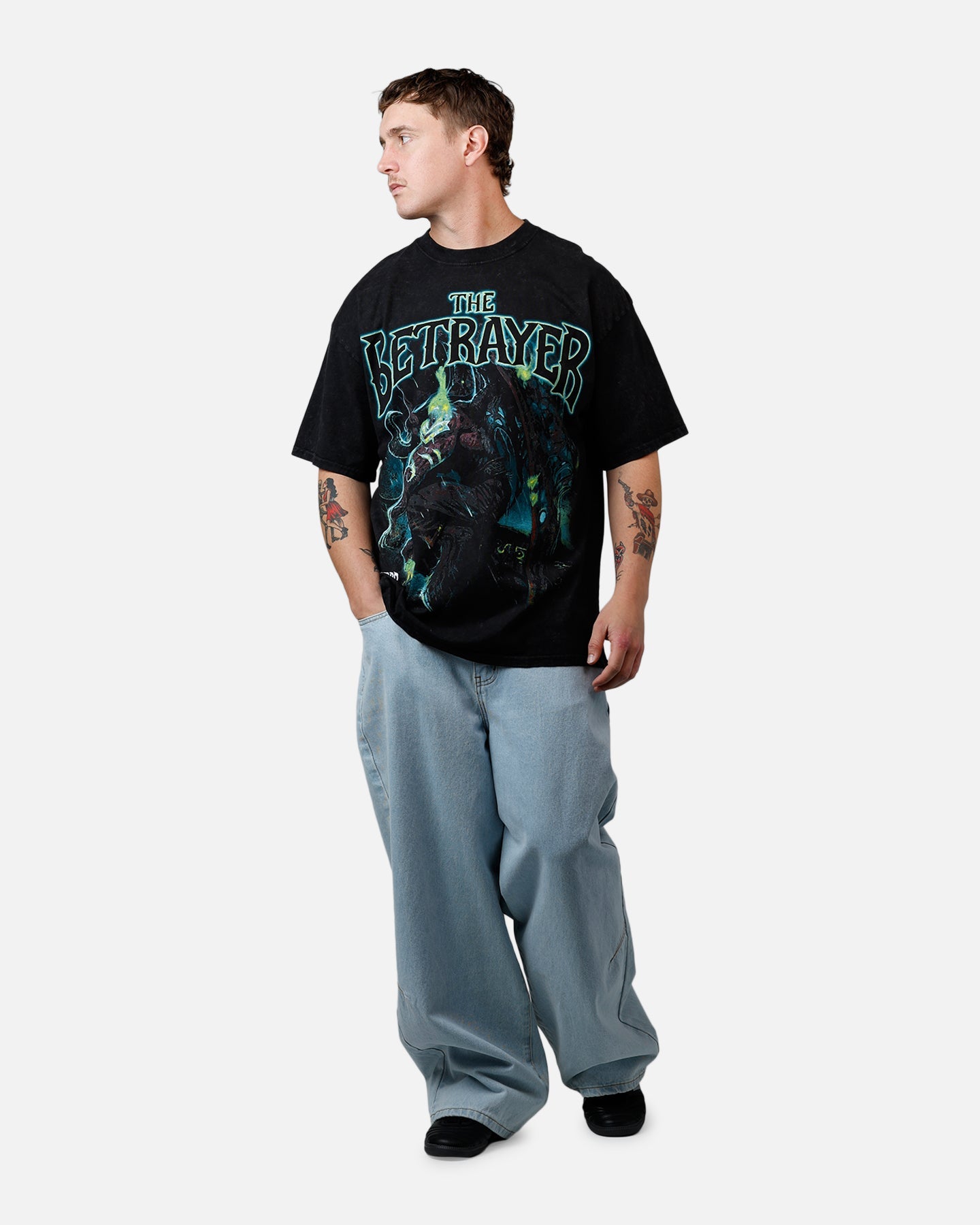73Studio X World of Warcraft: The Betrayer V2 T-Shirt Black Acidwash