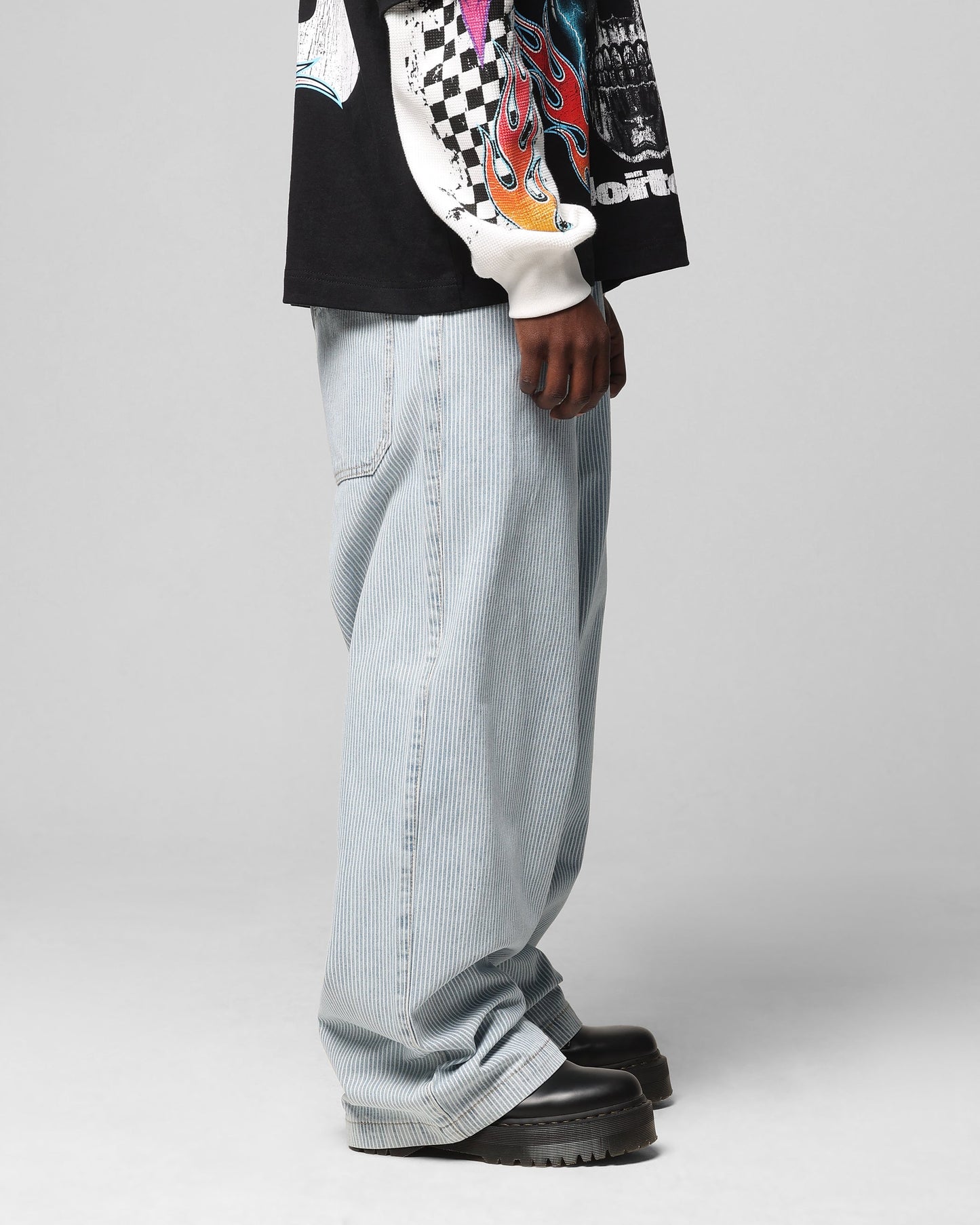 Loiter Collateral Baggy Jeans Blue Pin Stripe