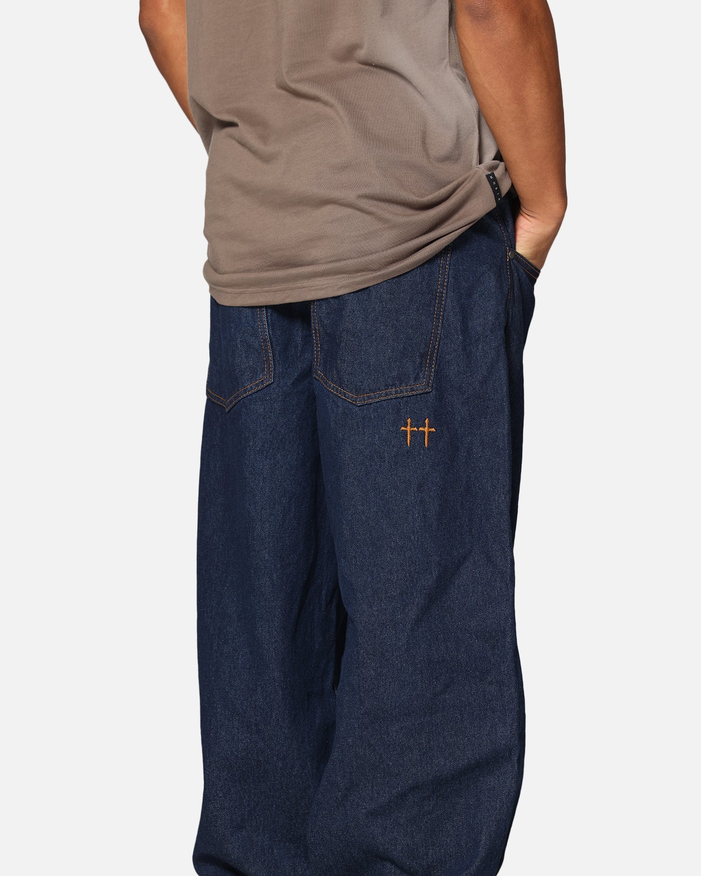 Saint Morta Amplus Selvedge Cuffed Jeans Indigo/Tan
