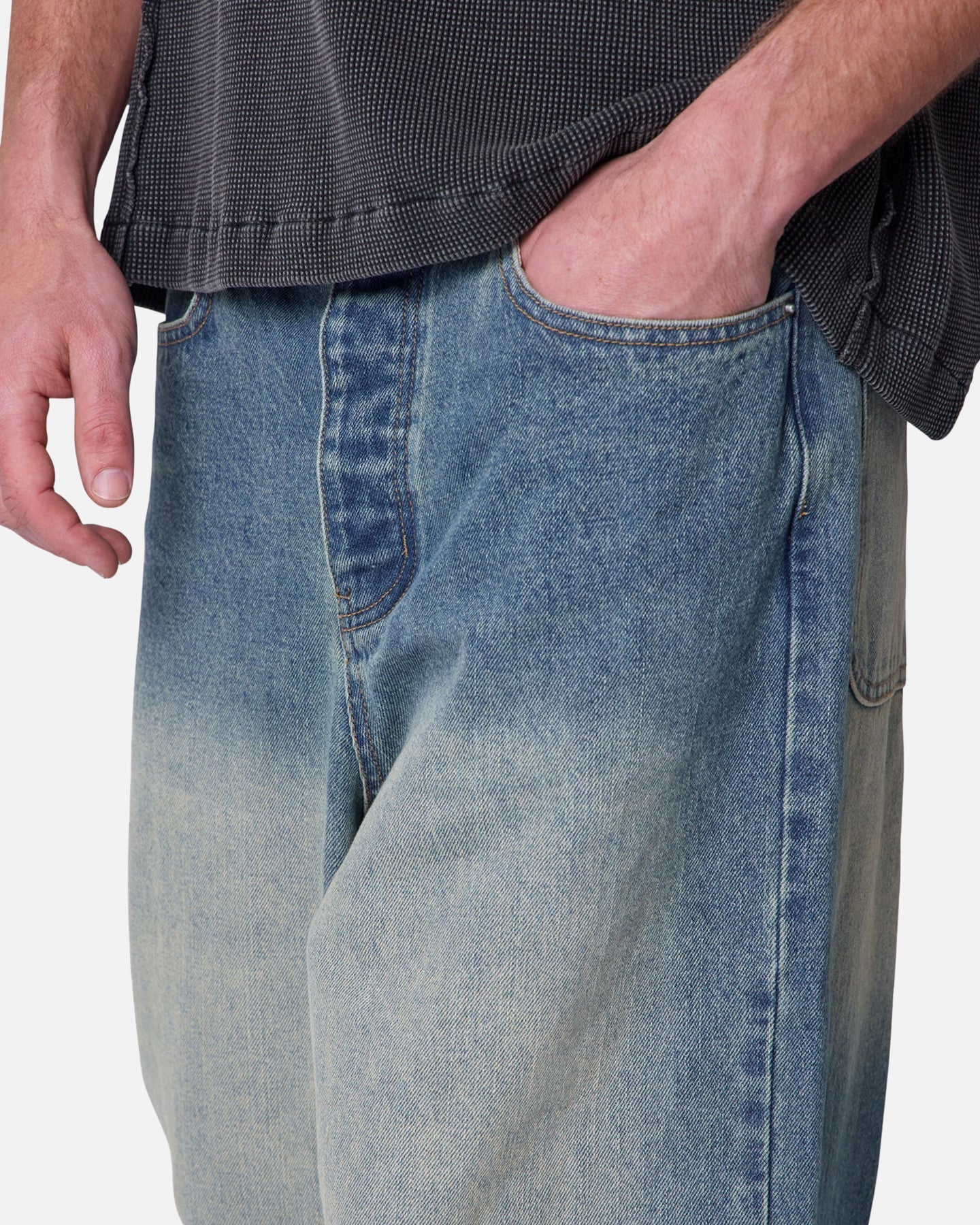 MNML Rave Washed Jeans Medium Blue