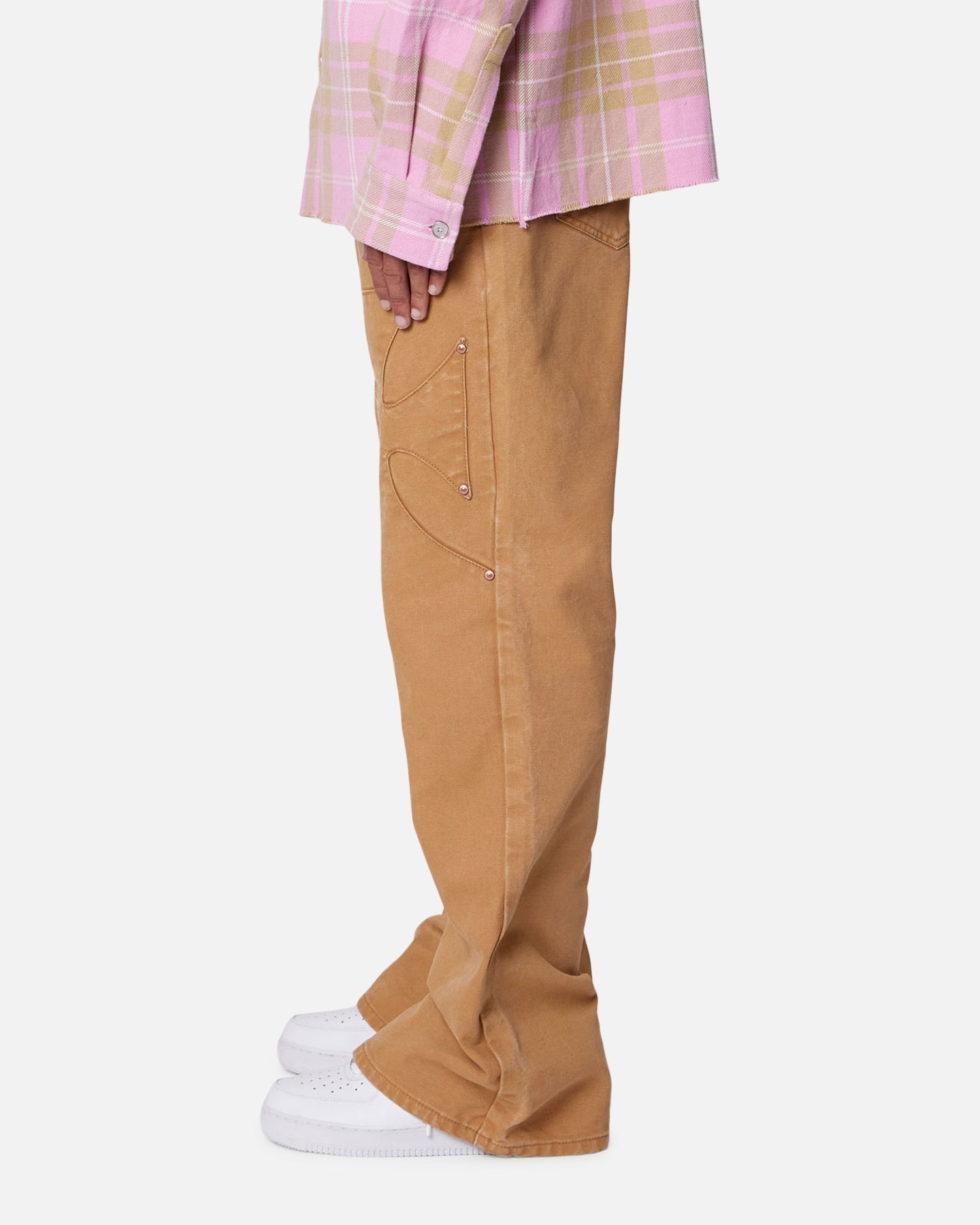 MNML Bootcut Iron Cross Jeans Tan