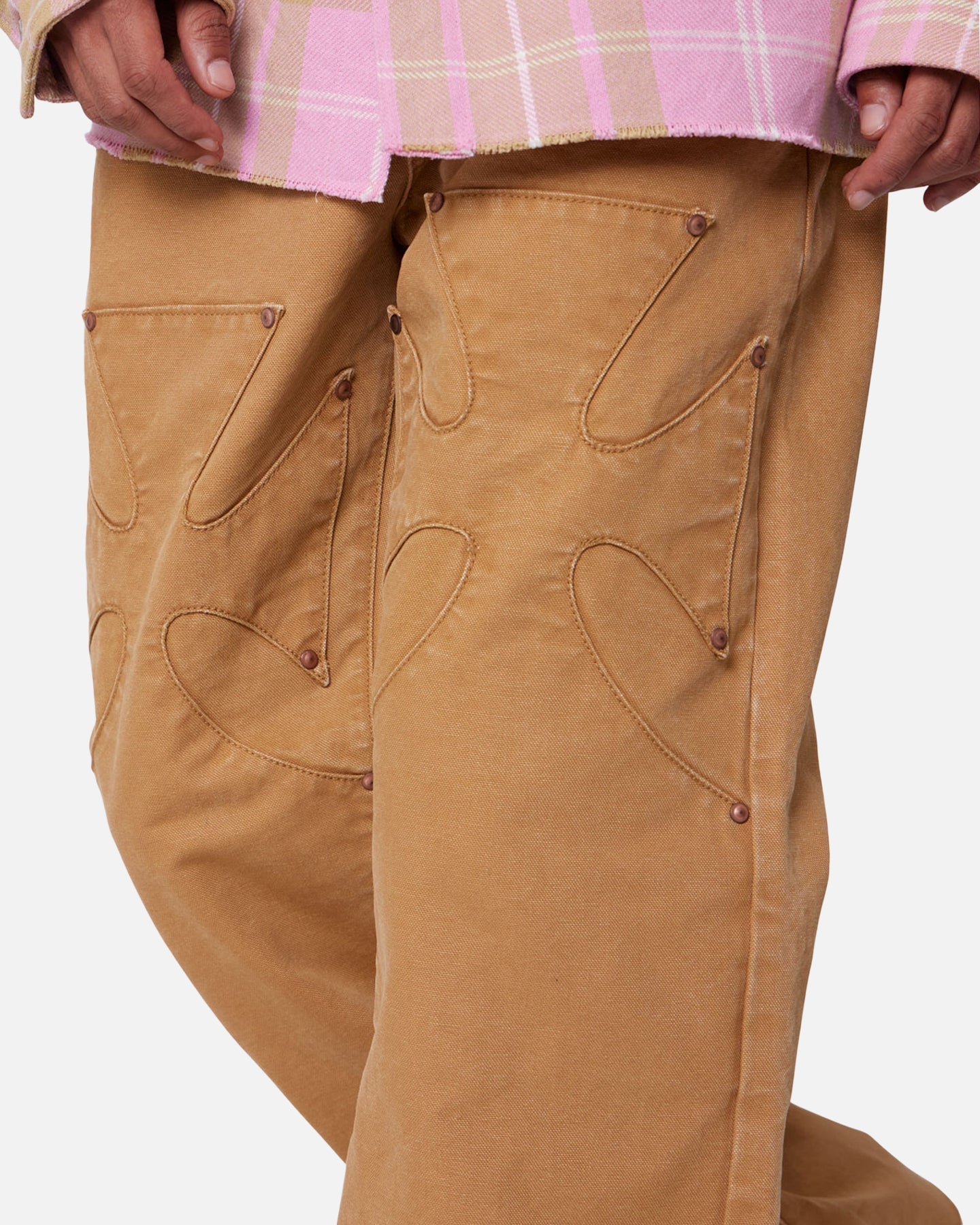 MNML Bootcut Iron Cross Jeans Tan