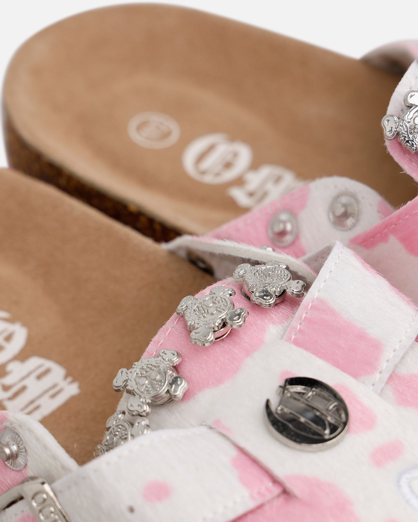 Octavious Marks Cow Fur Clogs Pink